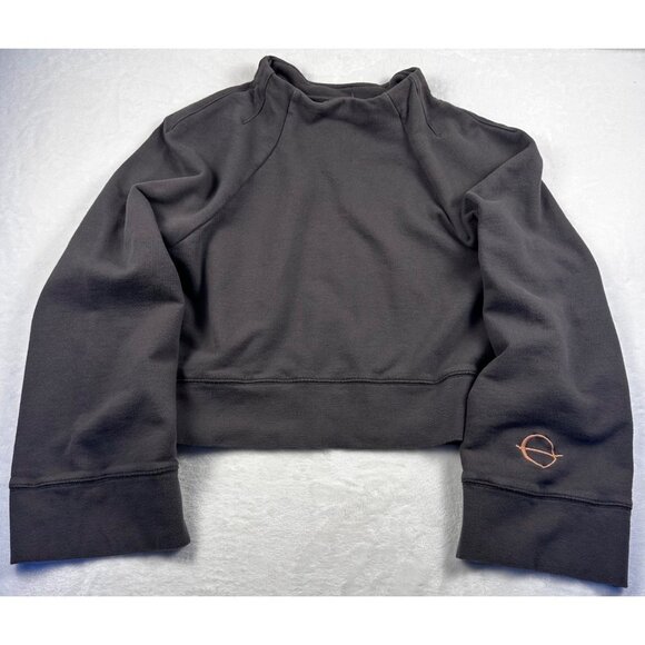 Free people Womens Cropped Sweatshirt Sz M The Class Shanti Top Raglan Sleeves - Picture 10 of 10